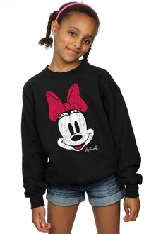 Disney Meisjes Minnie Mouse Gezicht Sweatshirt (Zwart) - maat 12-13J / 152-158cm