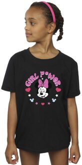 Disney Meisjes Minnie Mouse Girl Power Katoenen T-Shirt (Zwart) - 5-6J / 110-116cm