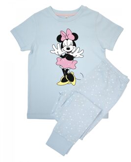 Disney Meisjes Minnie Mouse Pose Lange Pyjama Set met Korte Mouwen (Babyblauw) Lichtblauw - 4-5J / 104-110cm