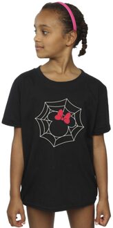 Disney Meisjes Minnie Mouse Spinnenweb Katoenen T-Shirt (Zwart) - 3-4J / 98-104cm