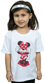Disney Meisjes Minnie Mouse Strikogen Katoenen T-shirt (Wit) - 5-6J / 110-116cm