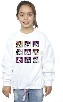 Disney Meisjes Minnie Mouse Vierkantjes Sweatshirt (Wit) - maat 3-4J / 98-104cm