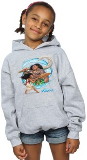 Disney Meisjes Moana en Maui Wave Hoodie (Sportgrijs) Lichtgrijs