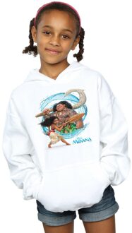 Disney Meisjes Moana en Maui Wave Hoodie (Wit) - 7-8J / 122-128cm