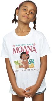 Disney Meisjes Moana Geboren in de Oceaan Katoenen T-Shirt (Wit) - 3-4J / 98-104cm
