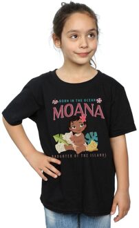 Disney Meisjes Moana Geboren in de Oceaan Katoenen T-Shirt (Zwart) - maat 7-8J / 122-128cm