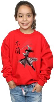 Disney Meisjes Mulan Movie Sword Jump Sweatshirt (Rood) - maat 3-4J / 98-104cm