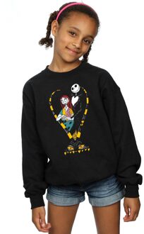 Disney Meisjes Nightmare Before Christmas Jack en Sally Love Sweatshirt (Zwart) - 5-6J / 110-116cm