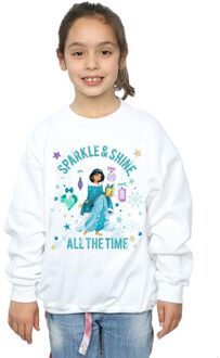 Disney Meisjes Prinses Jasmine schittert en glanst Sweatshirt (Wit) - 7-8J / 122-128cm