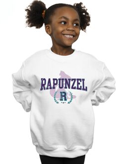 Disney Meisjes Prinses Rapunzel Collegiaal Sweatshirt (Wit) - maat 3-4J / 98-104cm