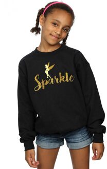 Disney Meisjes Prinses Tinker Bell Sparkle Time Sweatshirt (Zwart) - maat 5-6J / 110-116cm