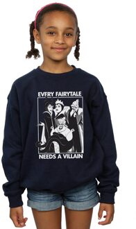 Disney Meisjes Schurken Katoenen Sweatshirt (Marineblauw) Navy - 7-8J / 122-128cm