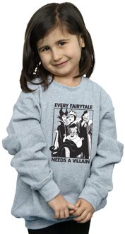 Disney Meisjes Schurken Katoenen Sweatshirt (Sportgrijs) - maat 12-13J / 152-158cm Lichtgrijs