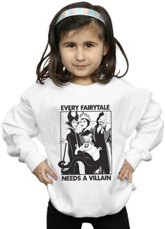 Disney Meisjes Schurken Katoenen Sweatshirt (Wit) - 9-11J / 128cm-146cm