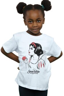 Disney Meisjes Sneeuwwitje Appelschets Katoenen T-Shirt (Wit) - 3-4J / 98-104cm