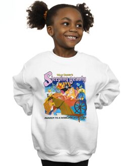 Disney Meisjes Sweatshirt met Collage Poster van Doornroosje (Wit)