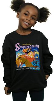 Disney Meisjes Sweatshirt met Collage Poster van Doornroosje (Zwart)