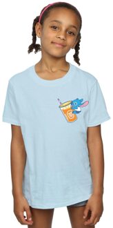 Disney Meisjes T-shirt Lilo en Stitch Drink Katoen (Babyblauw) - maat 5-6J / 110-116cm Lichtblauw