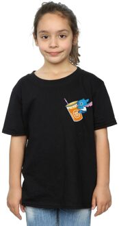 Disney Meisjes T-shirt Lilo en Stitch Drink Katoen (Zwart) - 9-11J / 128cm-146cm