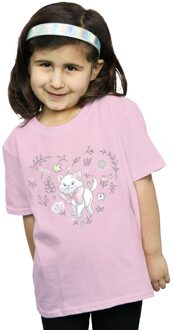 Disney Meisjes The Aristocats Marie Hart Katoenen T-Shirt (Baby Roze) - maat 7-8J / 122-128cm