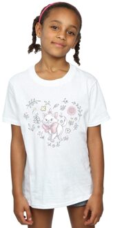 Disney Meisjes The Aristocats Marie Hart Katoenen T-Shirt (Wit) - 9-11J / 128cm-146cm