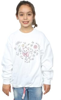 Disney Meisjes The Aristocats Marie Heart Sweatshirt (Wit) - maat 12-13J / 152-158cm