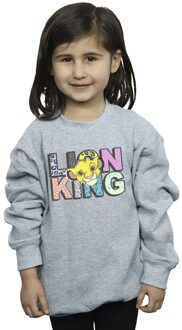 Disney Meisjes The Lion King Patroon Logo Sweatshirt (Sportgrijs) - maat Lichtgrijs