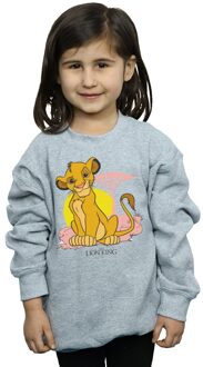 Disney Meisjes The Lion King Simba Pastel Sweatshirt (Sportgrijs) - maat 7-8J / 122-128cm Lichtgrijs