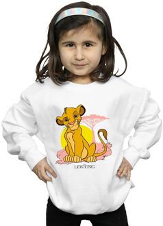 Disney Meisjes The Lion King Simba Pastel Sweatshirt (Wit) - maat 12-13J / 152-158cm