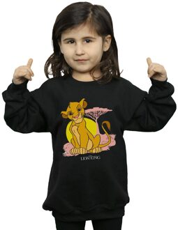 Disney Meisjes The Lion King Simba Pastel Sweatshirt (Zwart) - maat 5-6J / 110-116cm