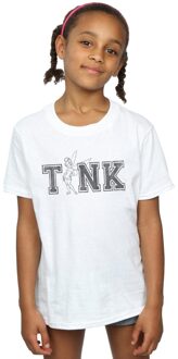 Disney Meisjes Tinker Bell Collegiate Tink Katoenen T-shirt (Wit) - 7-8J / 122-128cm