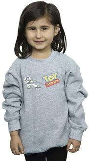 Disney Meisjes Toy Story Buzz Trekkende Logo Sweatshirt (Sportgrijs) - maat 9-11J / 128cm-146cm Lichtgrijs