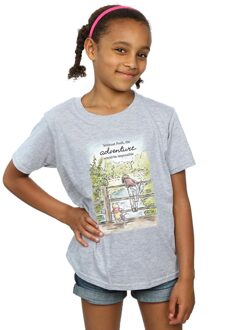 Disney Meisjes Winnie De Poeh Avontuur Katoenen T-Shirt (Sportgrijs) - maat 12-13J / 152-158cm Lichtgrijs