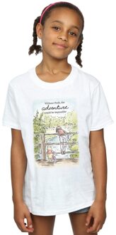 Disney Meisjes Winnie De Poeh Avontuur Katoenen T-Shirt (Wit)