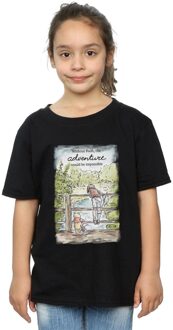 Disney Meisjes Winnie De Poeh Avontuur Katoenen T-Shirt (Zwart)