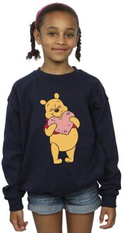 Disney Meisjes Winnie The Pooh Sweatshirt met hartjesogen (Marineblauw) Navy - 9-11J / 128cm-146cm