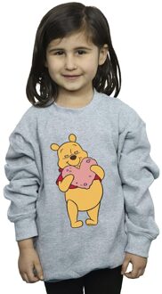 Disney Meisjes Winnie The Pooh Sweatshirt met hartjesogen (Sportgrijs) - maat 5-6J / 110-116cm Lichtgrijs