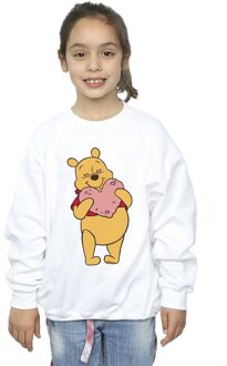 Disney Meisjes Winnie The Pooh Sweatshirt met hartjesogen (Wit) - 7-8J / 122-128cm