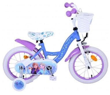 Disney Meisjesfiets Frozen II 14 Inch 25 cm Meisjes Terugtraprem Blauw/Paars