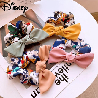 Disney Mickey Children Hair Ornament Cute Cartoon Bowknot Hair Ring Baby Girl Elastic Rubber Band Headwear Kids Hair Accessories