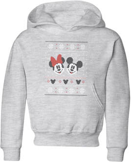 Disney Mickey en Minnie Mouse kinder kerst hoodie - Grijs - 110/116 (5-6 jaar) - Grijs - S