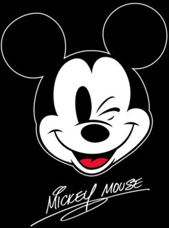 Disney Mickey Face Unisex T-Shirt - Black - XS Zwart