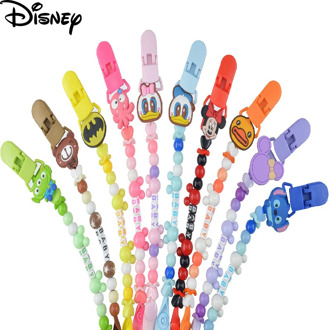Disney Mickey Handmade Silicone Pacifier Clips Safe Teething Chain Baby Teether Eco-friendly Pacifier Clips Holder Chain