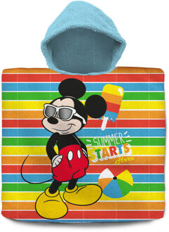 Disney Mickey Mouse bad cape/poncho - 60 x 120 cm - katoen - voor kinderen - One size