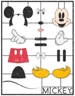 Disney Mickey Mouse Bouwpakket T-shirt - Wit - 5XL - Wit