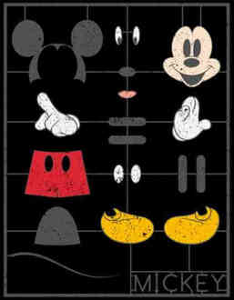 Disney Mickey Mouse Bouwpakket T-shirt - Zwart - 3XL