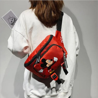 Disney Mickey Mouse chest bag boys and girls large-capacity belt bag cartoon handbag shoulder messenger bag girls shopping bag