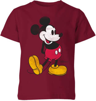 Disney Mickey Mouse Classic Kick Kids' T-Shirt - Burgundy - 122/128 (7-8 jaar) - Burgundy