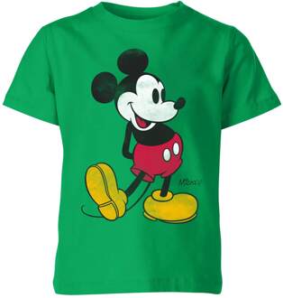 Disney Mickey Mouse Classic Kick Kids' T-Shirt - Green - 122/128 (7-8 jaar) - Groen