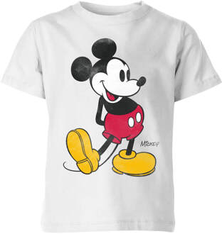 Disney Mickey Mouse Classic Kick Kinder T-Shirt - Wit - 122/128 (7-8 jaar)